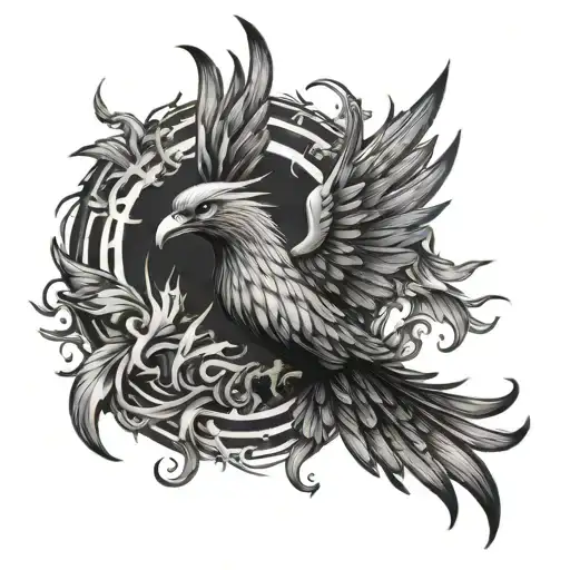 Phoenix Behind Rips In Skin