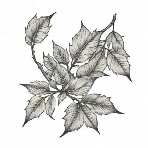 Leaves And A Quote Written