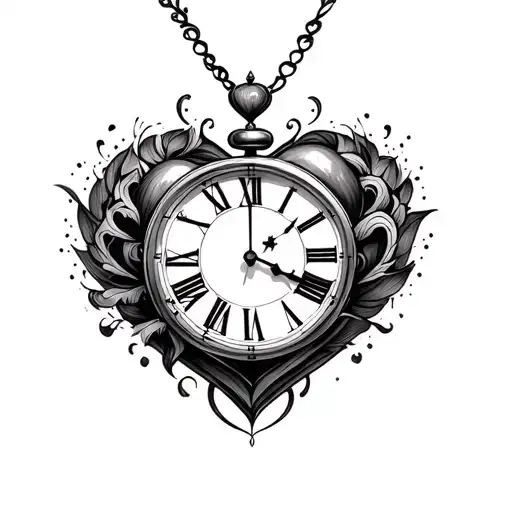 Clock And Heart Intertwined
