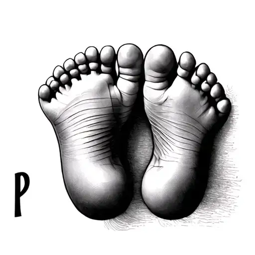Baby Feet And Name Letter P And Y Letters Forming
