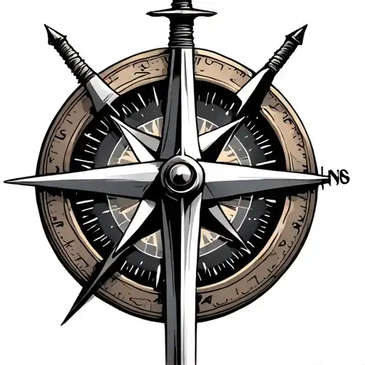 Compass With Sword Piercing
