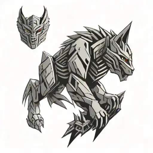 Decepticon Transformer Logo Surounded By Wolf Howling