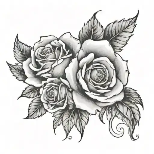 Xylea With Rose Tattoo Design Combining
