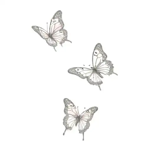 A Group Of Pink Butterflies