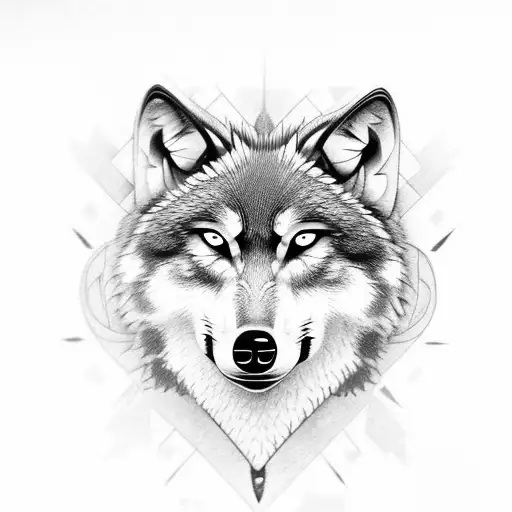 Wolf Head With Sharingan Eye