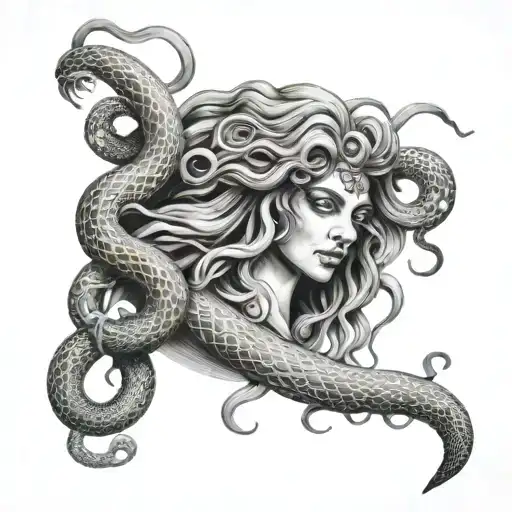Medusa Holding Snakes