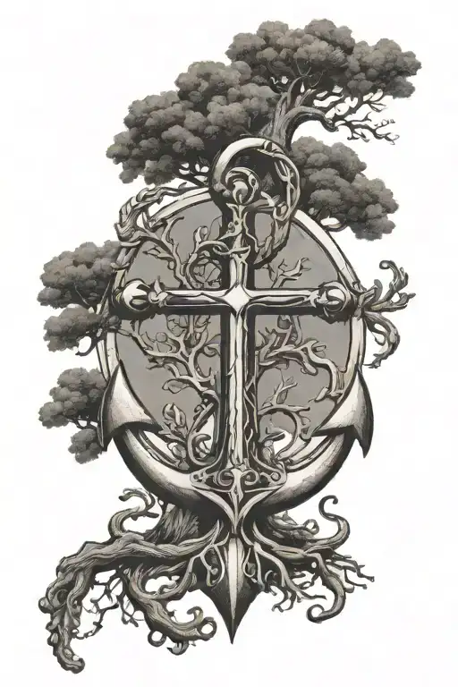 Anchor And Tree Of Life