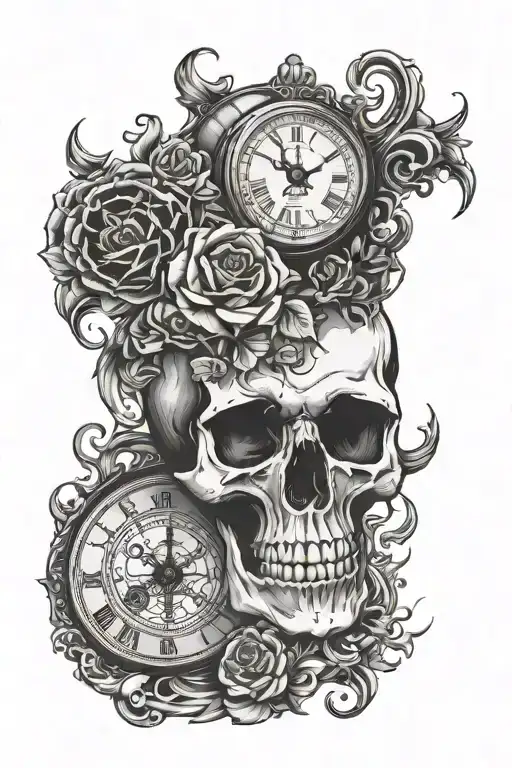 Skull And Hour Clock