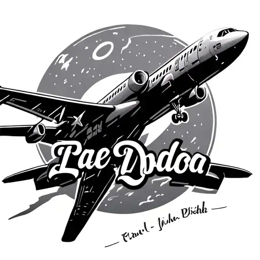 Disha Name Tattoo With Airplane Flying Towards