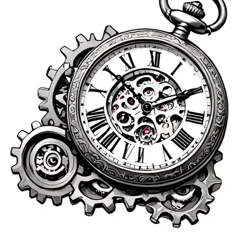 Rip Son Pocket Watch Surrounded By Gears