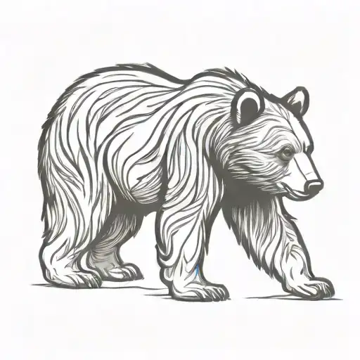 Bear Cub Simple Outline