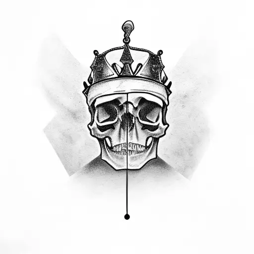 A Skull Wearing A Crown Made Of Cocaine