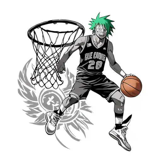 Zoro From One Piece With Basketball Player Dunking
