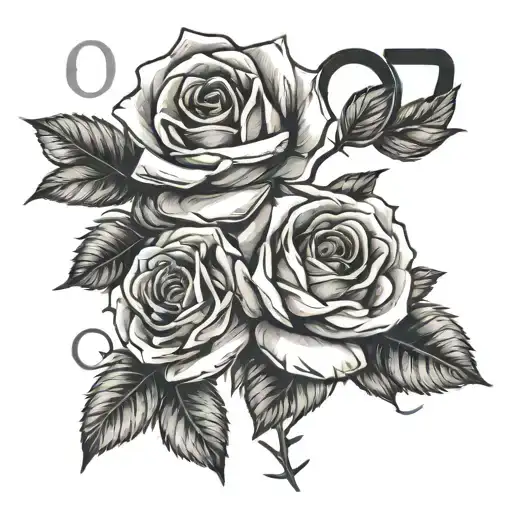 87 In Roman Numerals With Roses