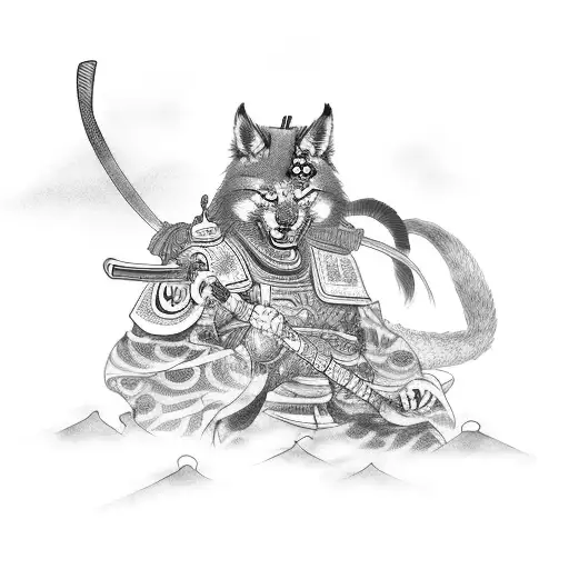Samurai With Kitsune
