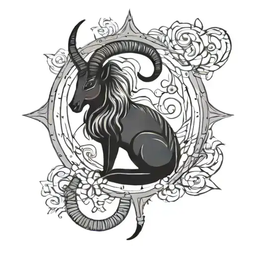 Capricorn Zodiac Very Thin Line