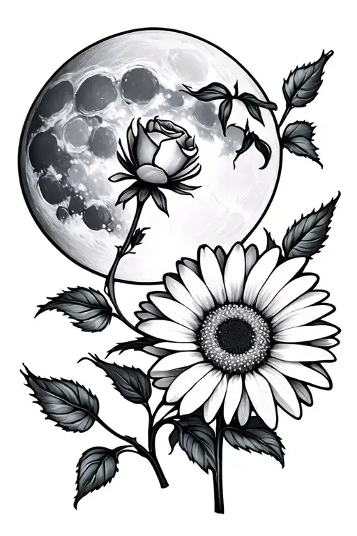 Rose Moon Daisy Flower