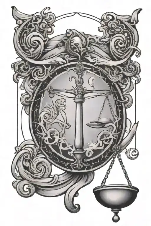 Libra Symbol Intertwined With Aries Zodiac Sign