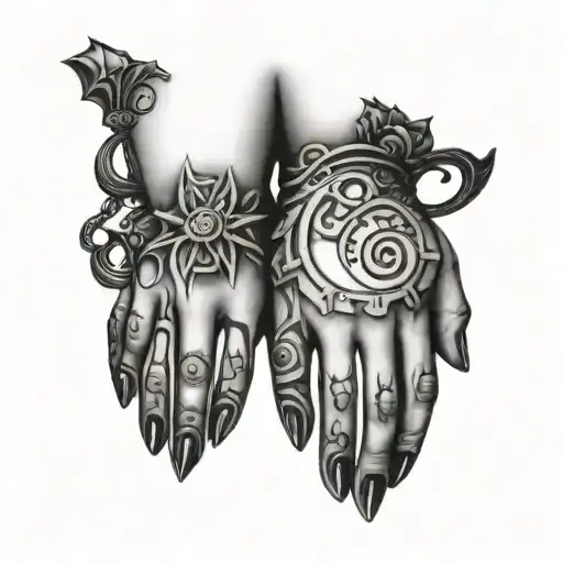 Gothic Lines On Hands