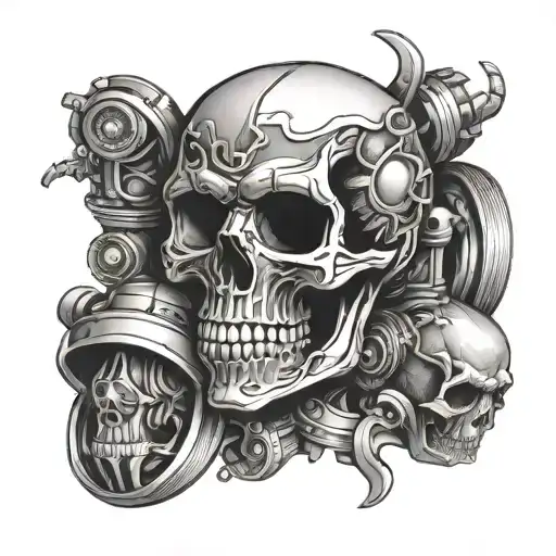 Car Parts As A Skull