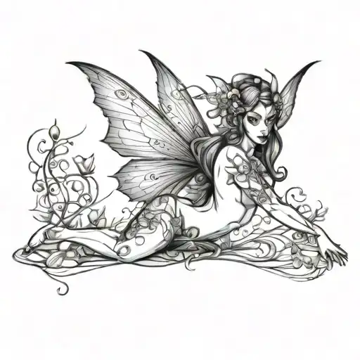 Dark Fairy Nude Woman Full Body
