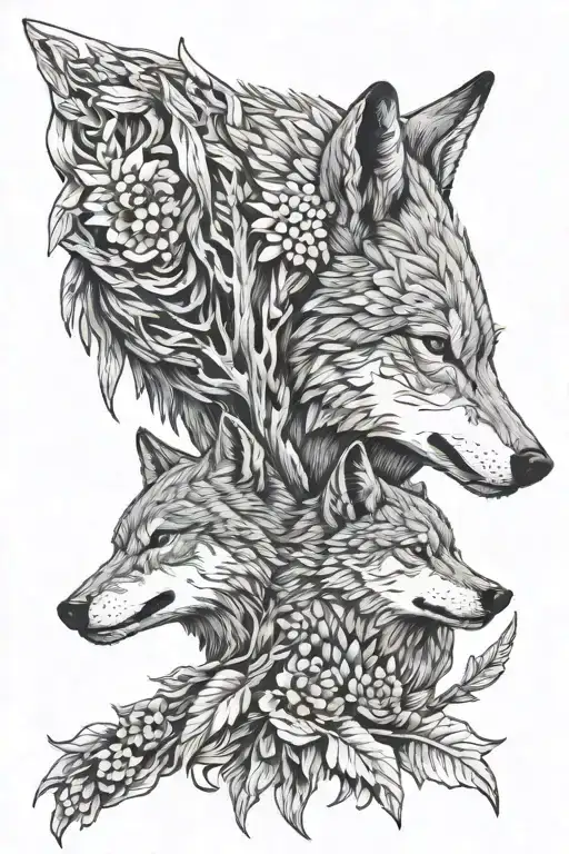 Wolf And Woodpecker Pecking