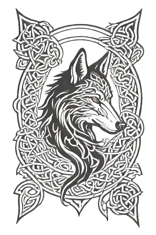 Simple Celtic Wolf Triquetra