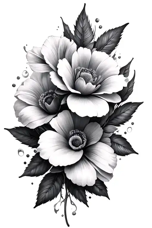 Feminine Flower Half Sleeve Light Grey