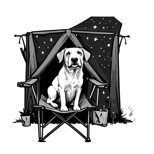 Dog Camping Chair Tent Stars Music