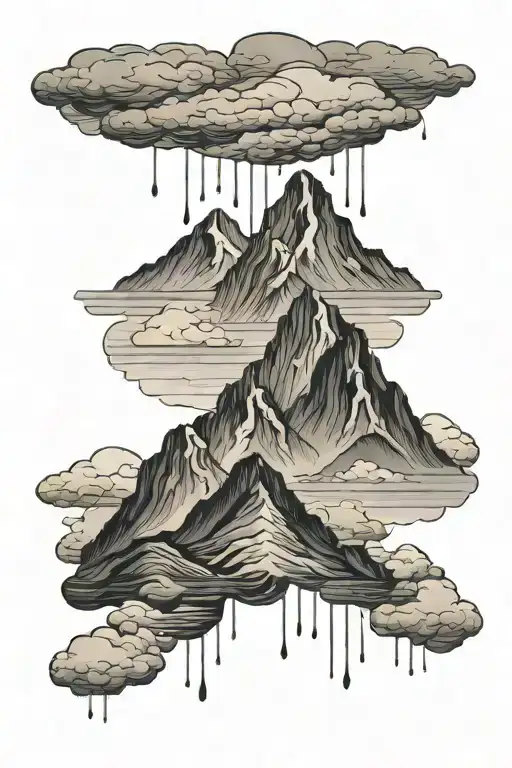 Mountain With Rain Cloud