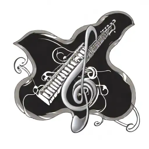 Usa And Country Music Note Intertwined