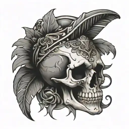 Skull With Mexican Style Halo