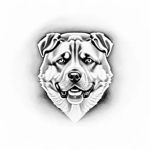 Cross With A Rottweiler Silhouette In The Center