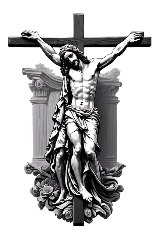 Roman Art Jesus On The Cross