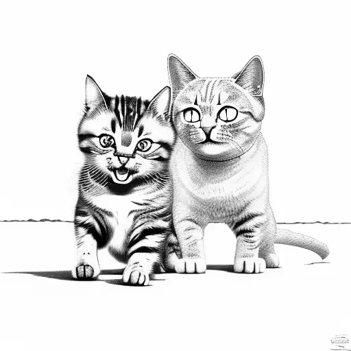 Cat And Dog Playing Together In A Beach Setting