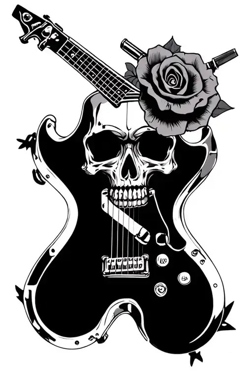 Guns Roses Guitar Skull Mechanic Cars Knife