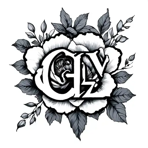 Aesthetic Remembrance Tattoo With Initials Glv