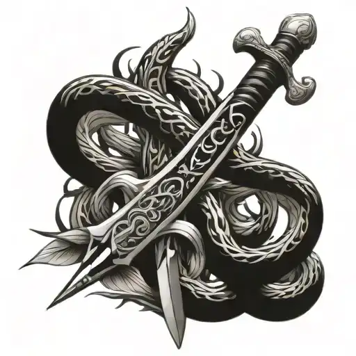 Sword Surrounded By Snakes