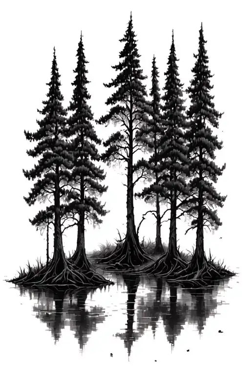 Louisiana Swamp Cypress Tree Multiple