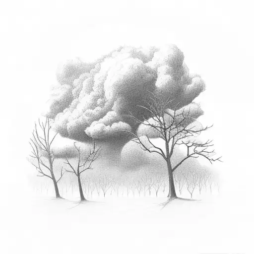 A Dad Gardening With A Storm Brewing In The Background