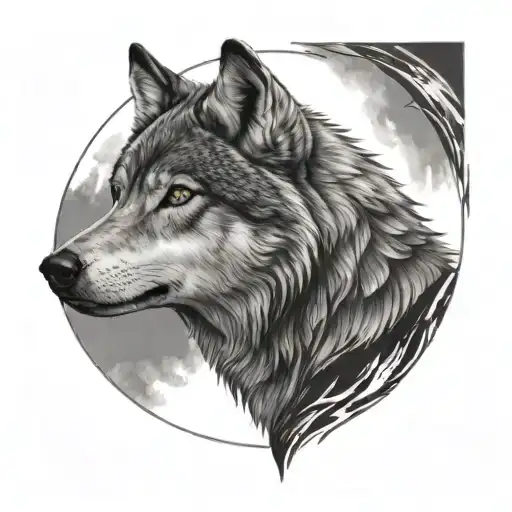 Wolf Looking Toward Sky