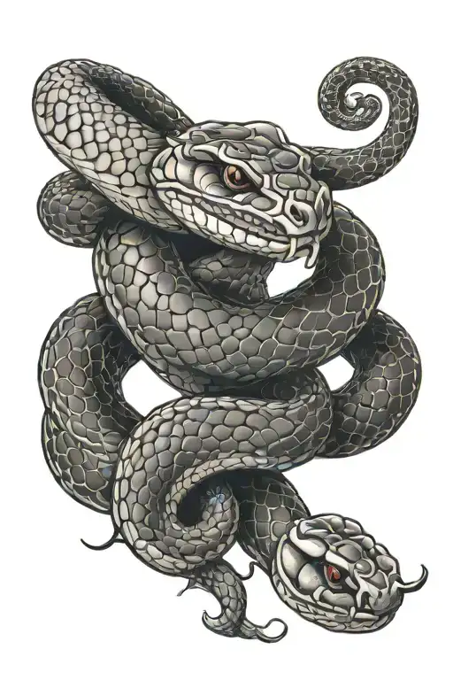 Snake Wrapped Around Lettering