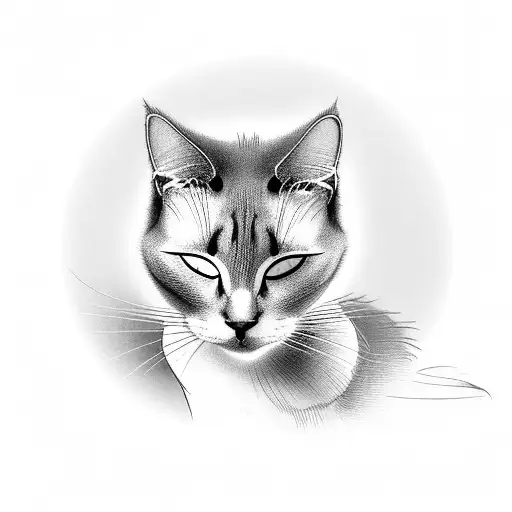 A Black Cat Sleeping Under A Lamp