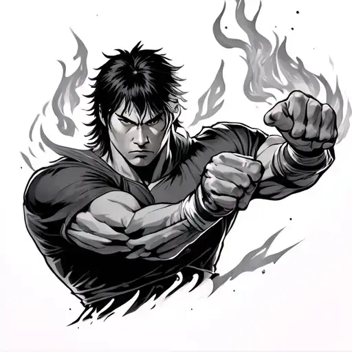 Liu Kang Mortal Combat 1 Fists Fire