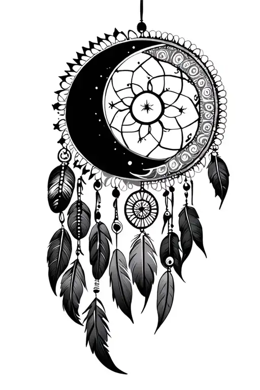 Sun And Moon Mandala Dream Catcher