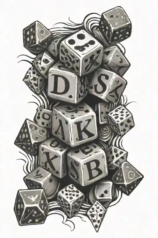 Tattoo Of My Last Name Daiss Covering My Forearm With Game Dice Going Through The Name
