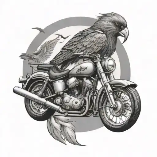 Motorbike Moon Bird Dad Memorial