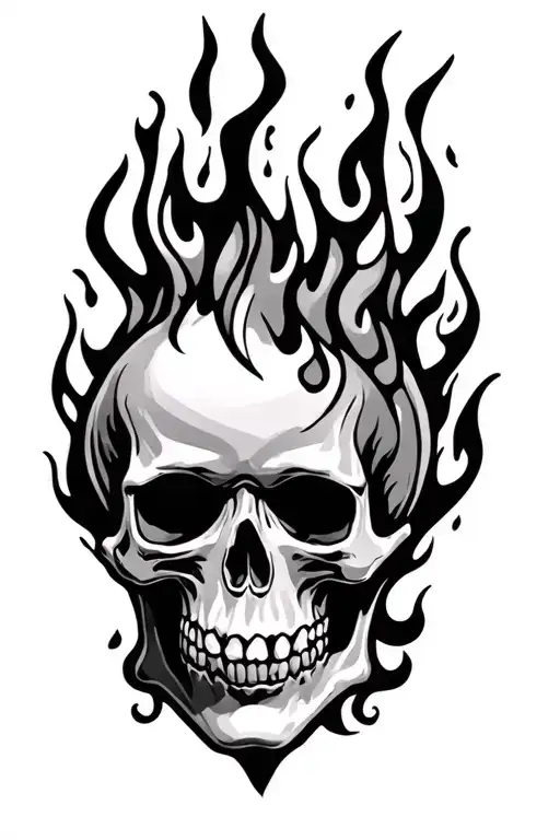 Skull And Flames Y2k Style