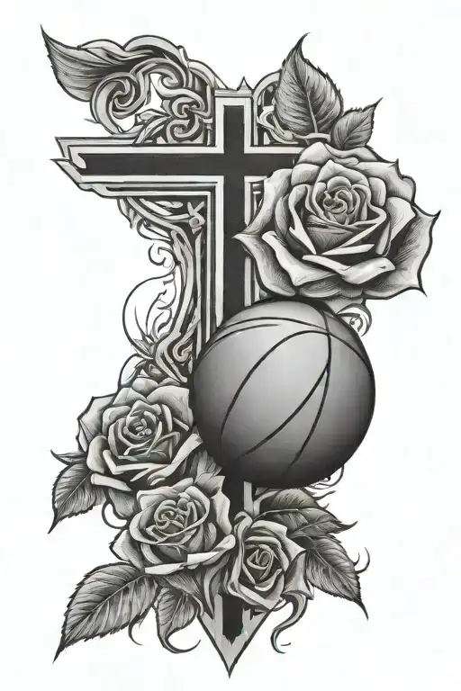 Rose Cross And Basketball