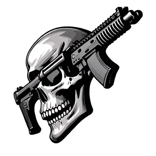 Skull And Ar 15 Rifle